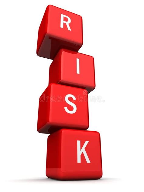 Three Red Blocks With The Words Risk Stacked On Top Of Each Other To Symbolize Rising Or Falling