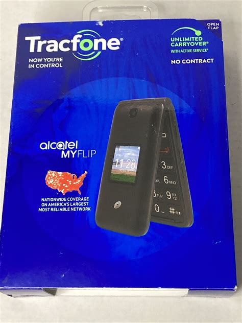 Tracfone Alcatel Myflip 4g No Contract Prepaid Flip Cell Phone Open