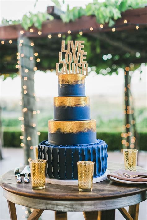 Save 20% with code 20madebyyou. Gold and Blue Fondant Wedding Cake