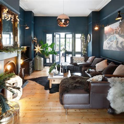 Deep Blue Christmas Living Room Deco Maison Interieur Décoration