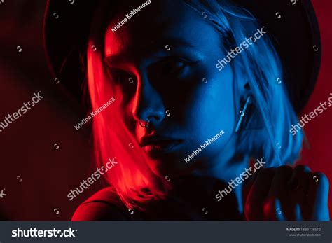 Millennial Enigmatic Pretty Woman Blond Dyed Stock Photo 1839776512