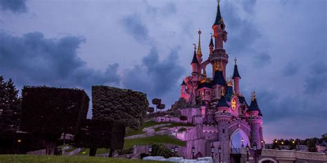 Nighttime At Sleeping Beauty Castle At Disneyland Paris Mickey News