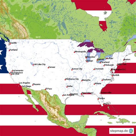Stepmap Usa Reise Landkarte Für Usa