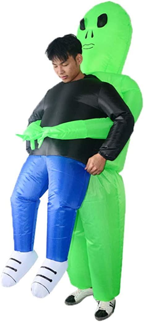 Szdajan Inflatable Costume Alien Holding Man Adult Alien Rider Funny