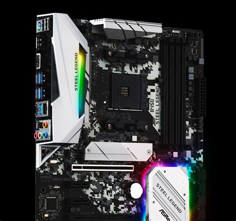 This is one really good looking motherboard! ASRock B450 Steel Legend (AM4) ATX Motherboard ...