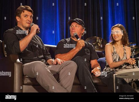 Nathan Fillion Adam Baldwin And Summer Glau Appear During The Inside