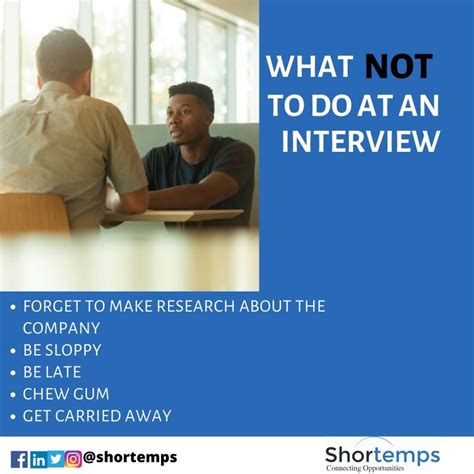 Top Things You Should Never Do At A Job Interview Shortemps
