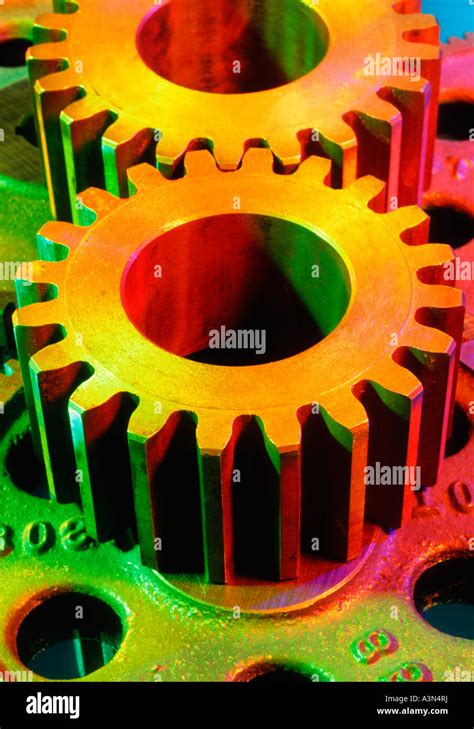 Colorful Mechanical Gears Machine Parts Stock Photo Alamy
