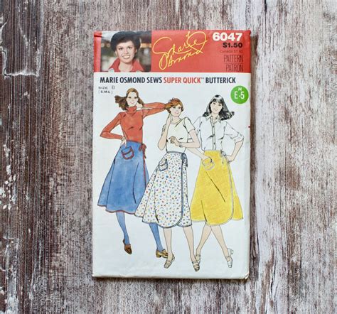 marie osmond sews butterick sewing pattern vintage skirt pattern 1970 s sewing pattern etsy