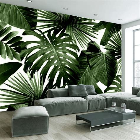 Custom Photo Wallpaper Retro Tropical Rain Forest Palm