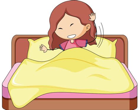 Drawing Of The A Girl Waking Up Illustrations Royalty Free Vector