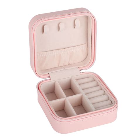 Portable Pu Leather Jewelry Box Packaging Makeup Organizer Storage