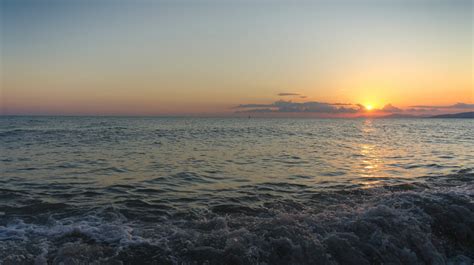 Free Images Sunset Sea Surf Summer Landscape Horizon Body Of