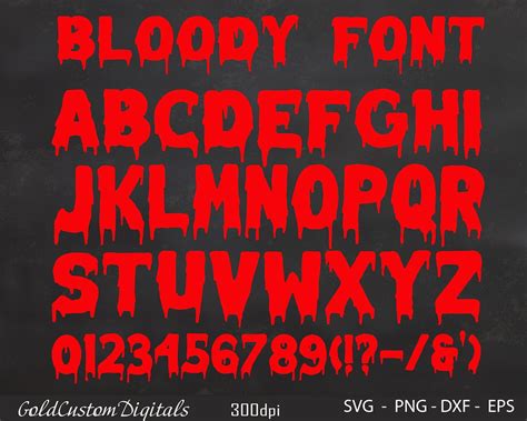 Bloody Font Svg Blood Alphabet Svg Horror Font Svg Terror Font Svg
