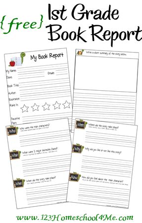 Building reading skills is an essential part of a first grader's learning process and academic success down the road. Free 1st Grade Book Report Printables | Free Homeschool ...