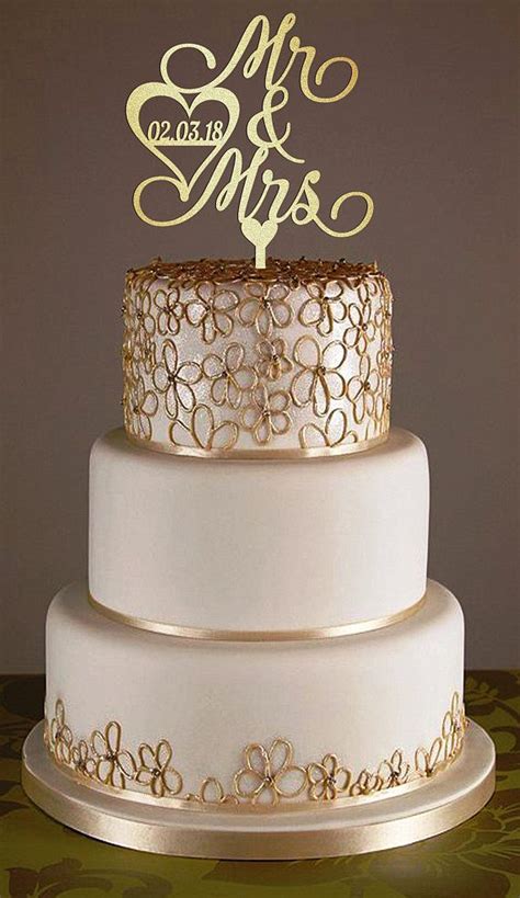 Personalized Wedding Cake Topper With Date Love Cake