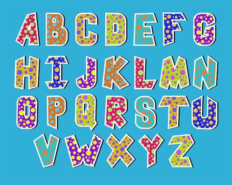 Premium Vector Colorful Polka Dot Alphabet For Children Vector