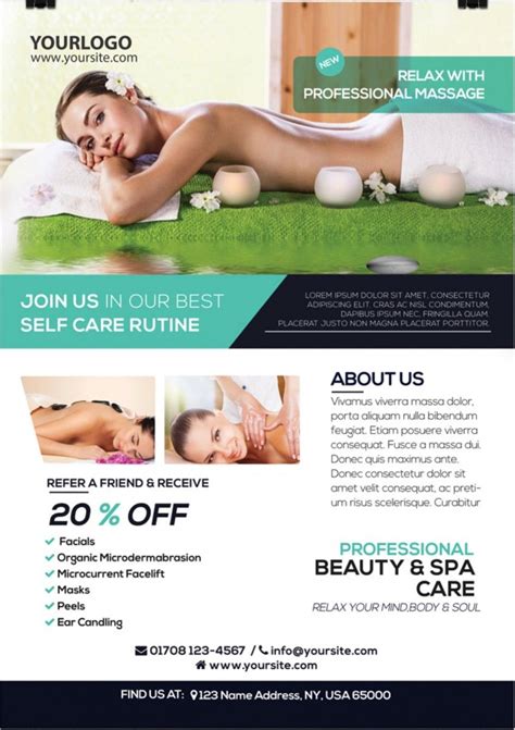 Massage And Health Download Free Psd Flyer Template Spa Flyer Free Psd Flyer Templates