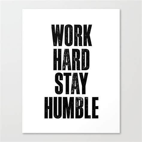 Work Hard Stay Humble Black And White Letterpress Poster Office Decor