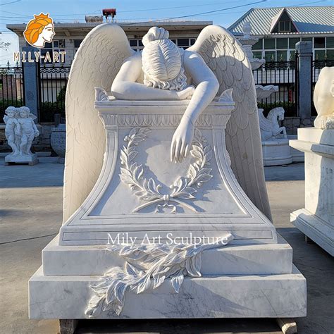 Weeping Angel Headstone Crying Angel White Marble Tombstone China Marble Headstones And Headstone