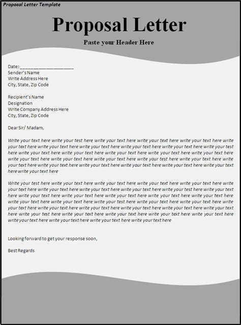 For these letters, the division prepares the response, and the division head approves the draft. Proposal Letter Template | Free Printable Word Templates,