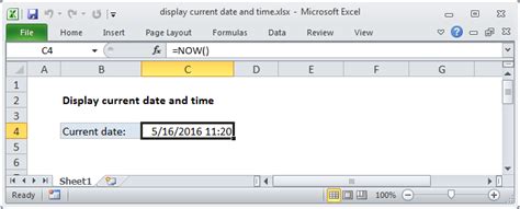 Excel Formula Display The Current Date And Time Exceljet