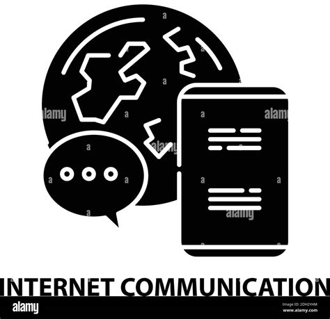 Internet Communication Icon Black Vector Sign With Editable Strokes