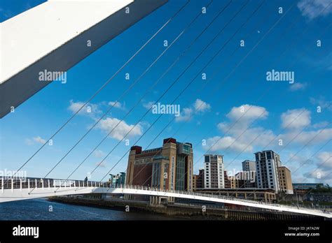 The Famous Gateshead Millennium Bridge And Baltic Centre At Newcastle