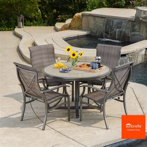 Sunvilla Murray 5 Piece Woven Sling Dining Set Cover