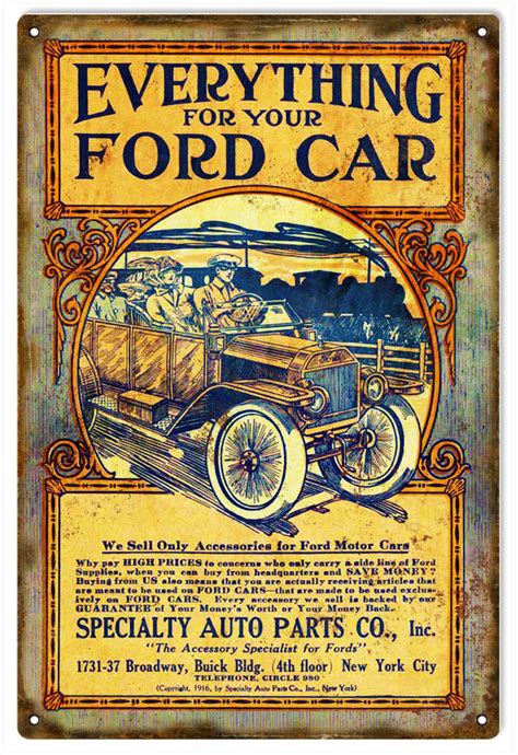 Ford Classic Car Specialty Auto Parts Sign Garage Art 12″x18