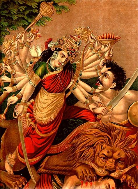 Hindu Cosmos Maha Mahishmardini Via Baba Rampuri Kali Goddess Mother Goddess Durga Kali