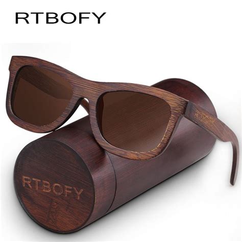 Rtbofy Wood Sunglasses For Men And Women Polarized Lenses Glasses Bamboo Frame Eyeglasse Vintage