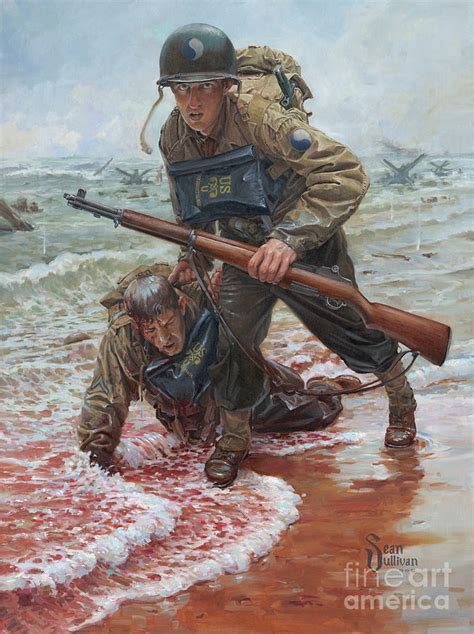 Omaha Beach Painting By K Sean Sullivan Fine Art America