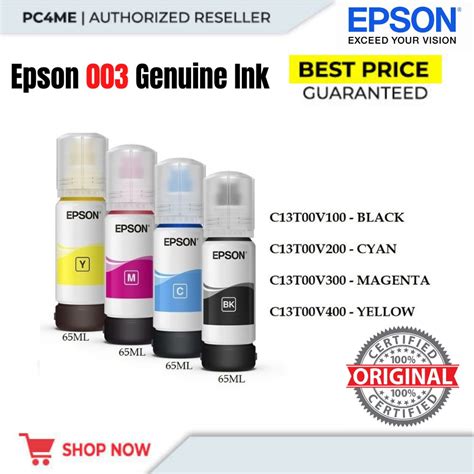 Epson Genuine Ink 003 For L1110 L3100 L3101 L3110 L3150 L5190