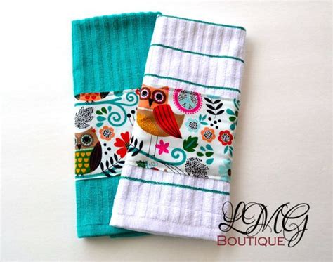 Kitchen Towels Owl Kitchen Towels Hand Towels With Owls Etsy Owl Kitchen Hand Towels Towel