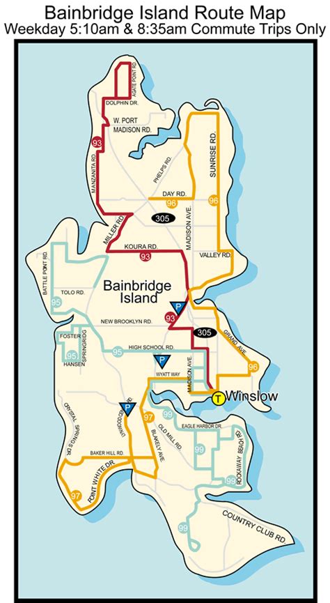 Bainbridge Island Commuter System Map Kitsap Transit