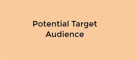 Potential Target Audience A2 Advanced Portfolio