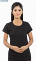 Plain Half Sleeve Black T Shirts for Women in India - Buy Clothing ...