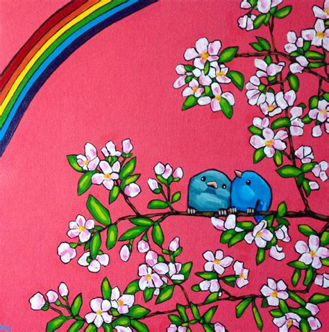 Somewhere Over The Rainbow Bird Painting By Kto Art Kto Art