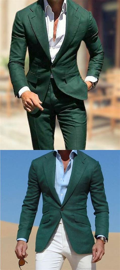Forest Dark Green Groomsmen Blazer Suits 2 Pieces Wedding Outfits For