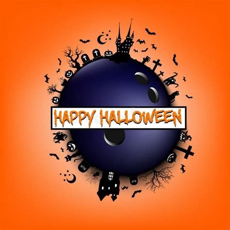 Happy Halloween And Bowling Ball Stock Vector Illustration Of Dark