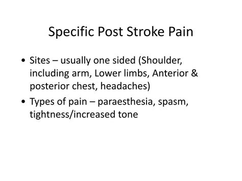 Ppt Post Stroke Pain Powerpoint Presentation Free Download Id371980