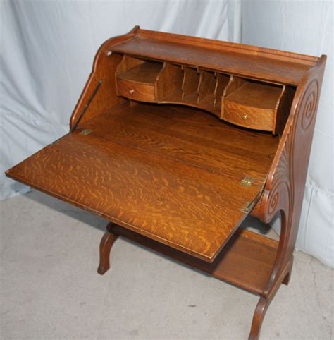 Bargain Johns Antiques Antique Oak Drop Front Desk Small Writing