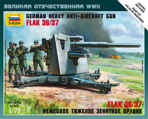 German Heavy Aa Gun 88mm Flak 3637 W Crew By