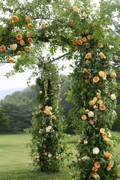 Rose Covered Ceremony Marker Floral Arch Floral Foam Peach Wedding