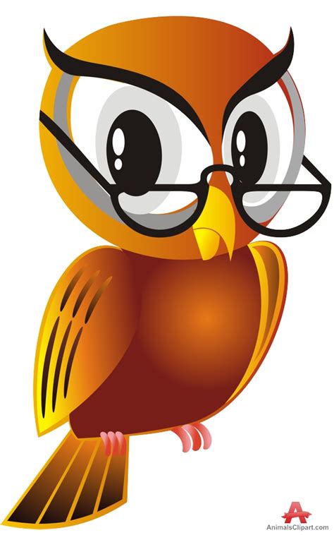 Owl Wearing Glasses Clipart
