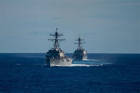 Dvids Images The Arleigh Burke Class Guided Missile Destroyers Uss Chung Hoon Ddg 93 Left