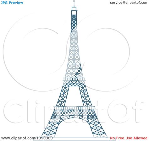 Embed this art into your website eiffel tower diagram. Clipart of a Blue Lineart Styled Landmark, Eiffel Tower ...