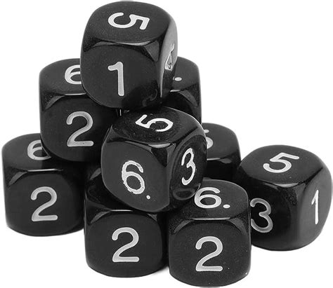 6 Sided Number Dice 20pcs Round Corner Polyhedral Dice
