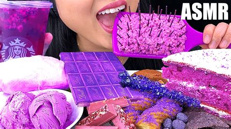 Asmr Purple Food Platter Chocolate Bar Edible Hair Brush Kit Kat